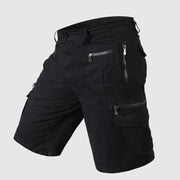 Dominic | Herren Multi-Taschen Reißverschluss Cargo-Shorts – Schwarz