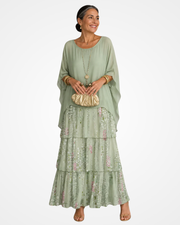 Sylvia - Fließendes Soft-Touch-Maxikleid – Blassgrün