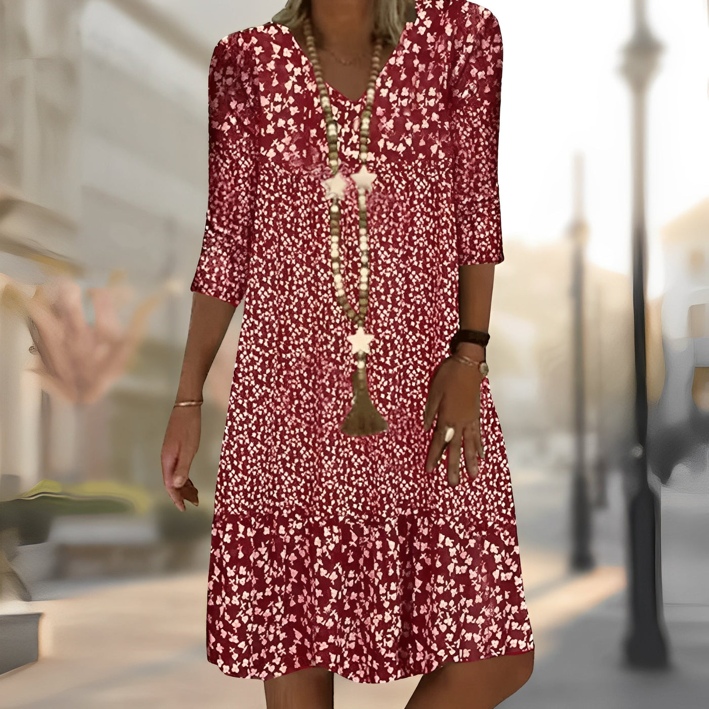 Kaylee - Elegant bedrucktes Damenkleid