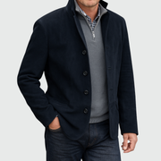 Aberley - Weiche Jacke mit Knopfleiste – Marineblau