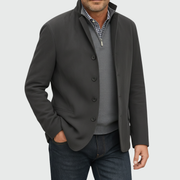 Aberley - Weiche Jacke mit Knopfleiste – Grau