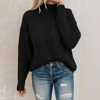 Elegantes Damen Rollkragen-Sweatshirt – warmer, zeitloser Pullover für jeden Anlass