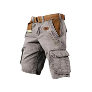 Jeroox | Kurze Herrenhose mit Cargo-Taschen – Grau