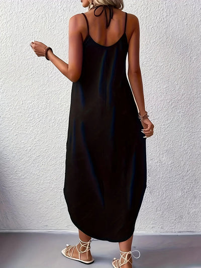 Zoe - modernes maxikleid in tiefschwarz