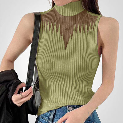Rudolf – transparentes gestricktes crop-top mit neckholder