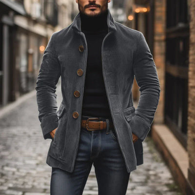 Elegante Cordjacke mit Hohem Kragen für Stil