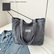 Elegante Damen-Cordhandtasche aus vielseitigem veganem Leder – Dunkelgrau