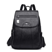 Eleganter Damen-Rucksack aus strapazierfähigem Premium-Material – Schwarz