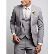Eleganter Dreiteiliger Anzug Herren Mit Weste Für Formelle Anlässe - Stilvolle Herrenanzüge Für Hochzeiten Und Meetings – Helles Grau