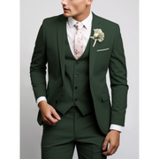 Eleganter Dreiteiliger Anzug Herren Mit Weste Für Formelle Anlässe - Stilvolle Herrenanzüge Für Hochzeiten Und Meetings – Grün
