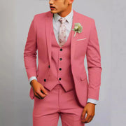 Eleganter Dreiteiliger Anzug Herren Mit Weste Für Formelle Anlässe - Stilvolle Herrenanzüge Für Hochzeiten Und Meetings – Rosa