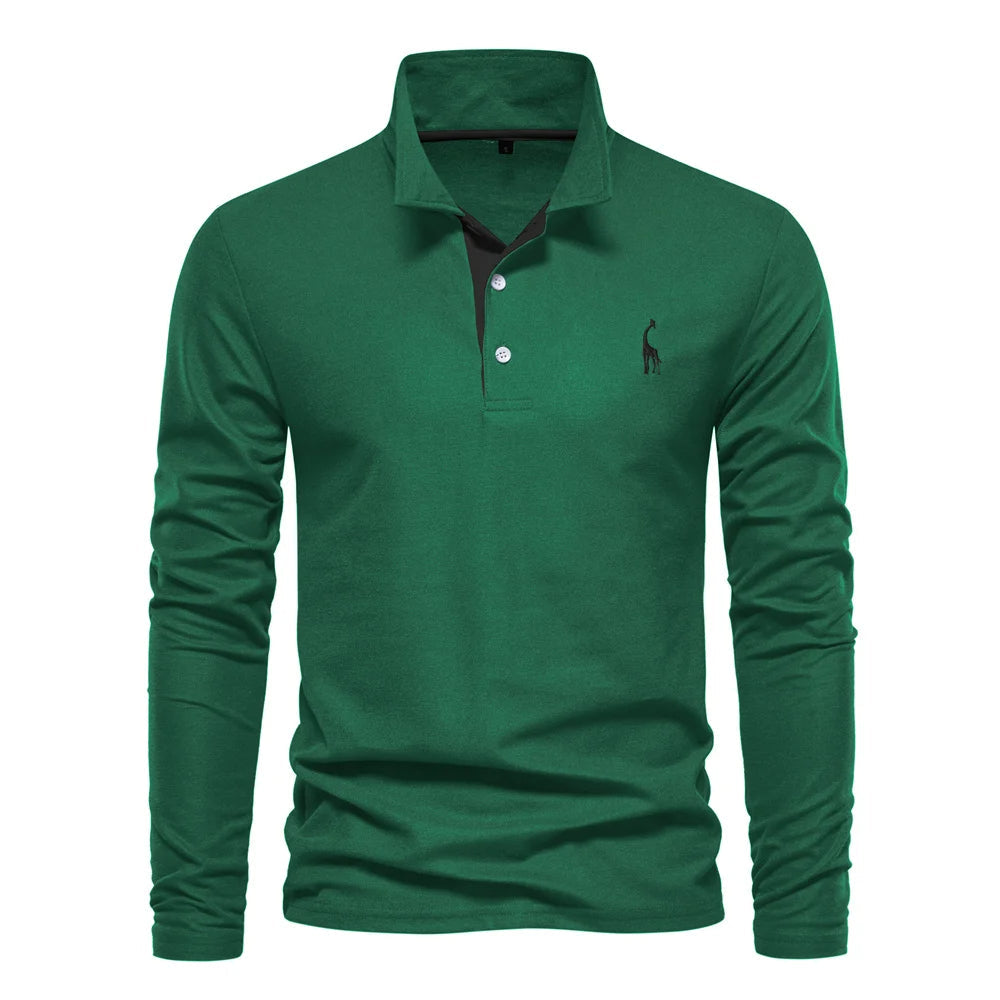 Eleganter Langarm-Polo mit Knopfdesign