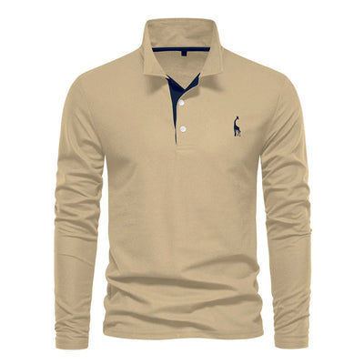 Eleganter Langarm-Polo mit Knopfdesign