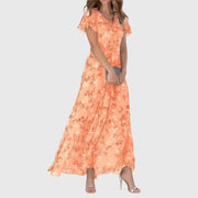 Elegantes Damenkleid für den Sommer – Figurschmeichelndes Design für jeden Anlass – Orange