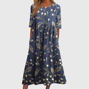 Elegantes Damenkleid für jeden Anlass – Fließende Silhouette und zeitloser Stil – Marineblau