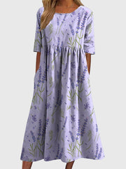 Elegantes Damenkleid für jeden Anlass – Fließende Silhouette und zeitloser Stil – Lavendel