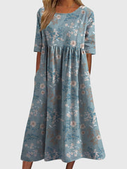 Elegantes Damenkleid für jeden Anlass – Fließende Silhouette und zeitloser Stil – Hellblau