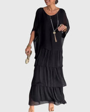 Elegantes Maxikleid für Frauen | Fließendes Sommerkleid für besondere Anlässe – Schwarz