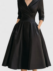 Elegantes Midikleid für Frauen – Vielseitiges Sommerkleid für jeden Anlass – Schwarz
