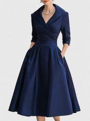 Elegantes Midikleid für Frauen – Vielseitiges Sommerkleid für jeden Anlass – Marine