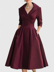 Elegantes Midikleid für Frauen – Vielseitiges Sommerkleid für jeden Anlass – Burgunder