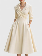Elegantes Midikleid für Frauen – Vielseitiges Sommerkleid für jeden Anlass – Beige