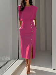 Elegantes Midikleid für Frauen – Zeitloser Stil für jeden Anlass – Helles Pink
