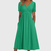 Elegantes Midikleid für Frauen mit Bauchkontrolle – Perfekt für jeden Anlass – Grün