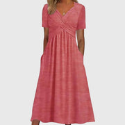 Elegantes Midikleid für Frauen mit Bauchkontrolle – Perfekt für jeden Anlass – Rosa
