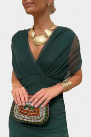 Elegantes Schulterfreies Langes Abendkleid für Frauen – Zeitlose Eleganz für Besondere Anlässe – Grün
