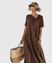 Elegantes Sommerkleid für Damen – Vielseitiges Maxi Kleid für Strand und Freizeit – Braun