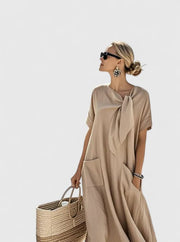 Elegantes Sommerkleid für Damen – Vielseitiges Maxi Kleid für Strand und Freizeit – Khaki