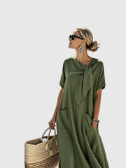 Elegantes Sommerkleid für Damen – Vielseitiges Maxi Kleid für Strand und Freizeit – Olivegrün