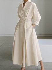 Elegantes langes Kleid für Damen – zeitlos und vielseitig – Beige
