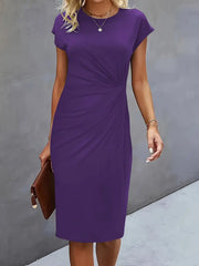 Reilly – Feminin geschnittenes Midikleid mit Knotendetail vorn – Violett