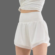 Elvira 2-in-1 Sportshorts | Hohe Taille Damen Fitness Shorts – Türkisblau
