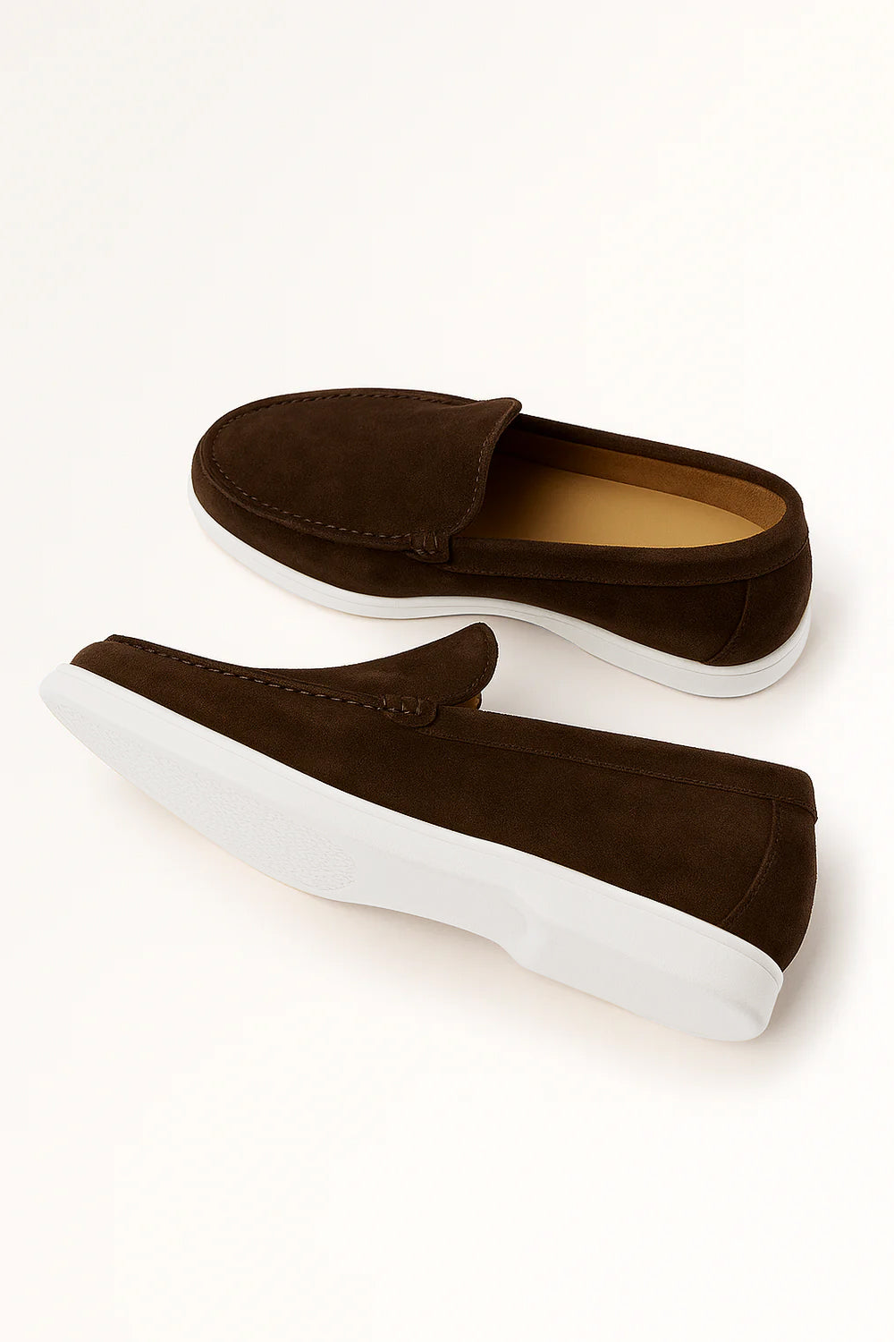 Ernstjan Loafers weiße Sohle Wildleder