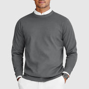 Corvyn - Soft-Touch Rundhals-Pullover – Grau