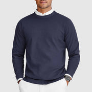 Corvyn - Soft-Touch Rundhals-Pullover – Blau