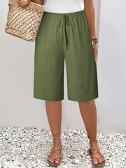 Abriella - Soft-Touch Sommer-Shorts – Grün