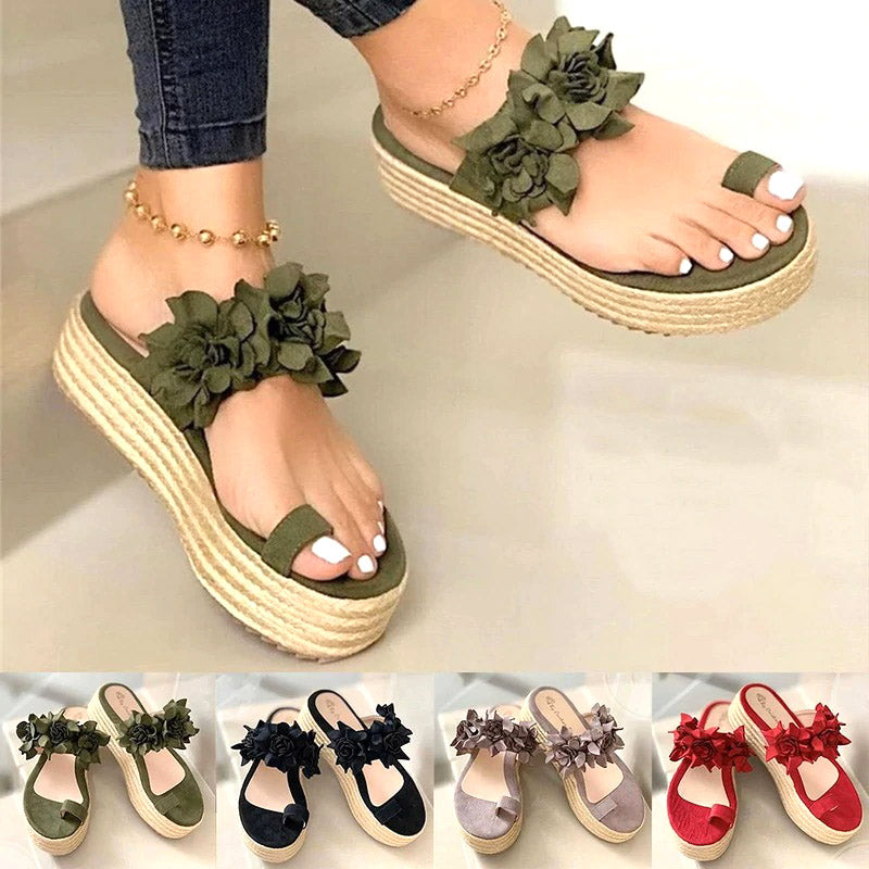 Carla - Elegante Damen Blumen Sandalen Florale Akzente