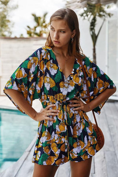 Jenna - Blumenmuster Jumpsuit Damen Sommer Chic