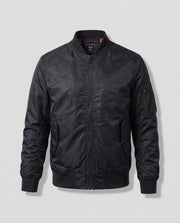 Herren Leichtgewicht Nylon Aviator Bomber mit Arm-Tasche und Zwei-Wege-Reißverschluss Nord Taschen – Schwarz (Standard)