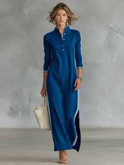 Carisette - Soft-Touch-Kleid für Tag und Nacht – Blau