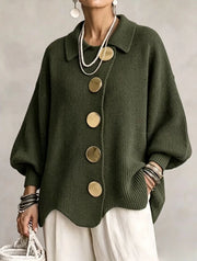 Kaelinae - Schwerer Oversize-Cardigan – Grün