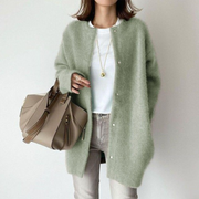 Avenique - extraweicher Longcardigan – Grün