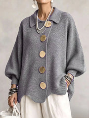 Kaelinae - Schwerer Oversize-Cardigan – Grau