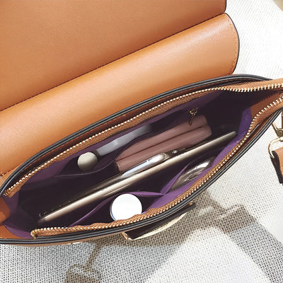 Elegante Handtasche | Zweifarbiger Look | Statement-Schnalle