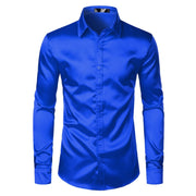 Ethan - Herrenhemd mit Knopfleiste – Blau
