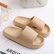 Badslipper für Damen und Herren mit dicker Sohle – KHAKI